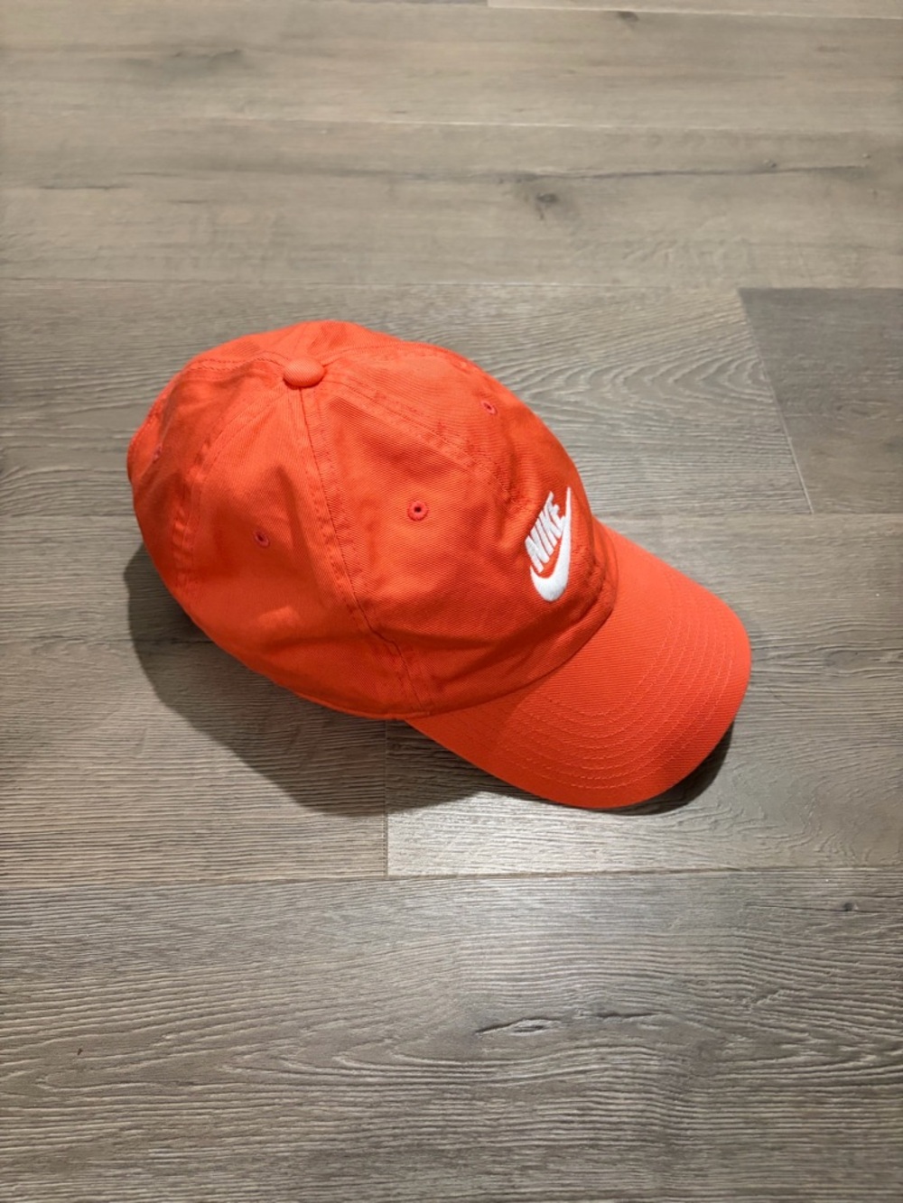 Nike Bright Orange Casual Baseball Cap with White Logo - Picture 2 of 5